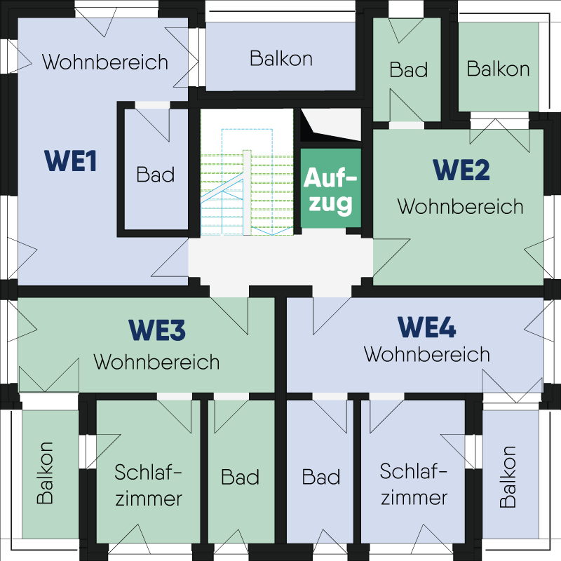 IWG Bauplanung 2021 - Am Tiergarten mit Aufzug - Grundriss